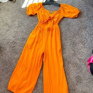 NWOT ASOS size 00 one piece jumpsuit with open front exposed tie